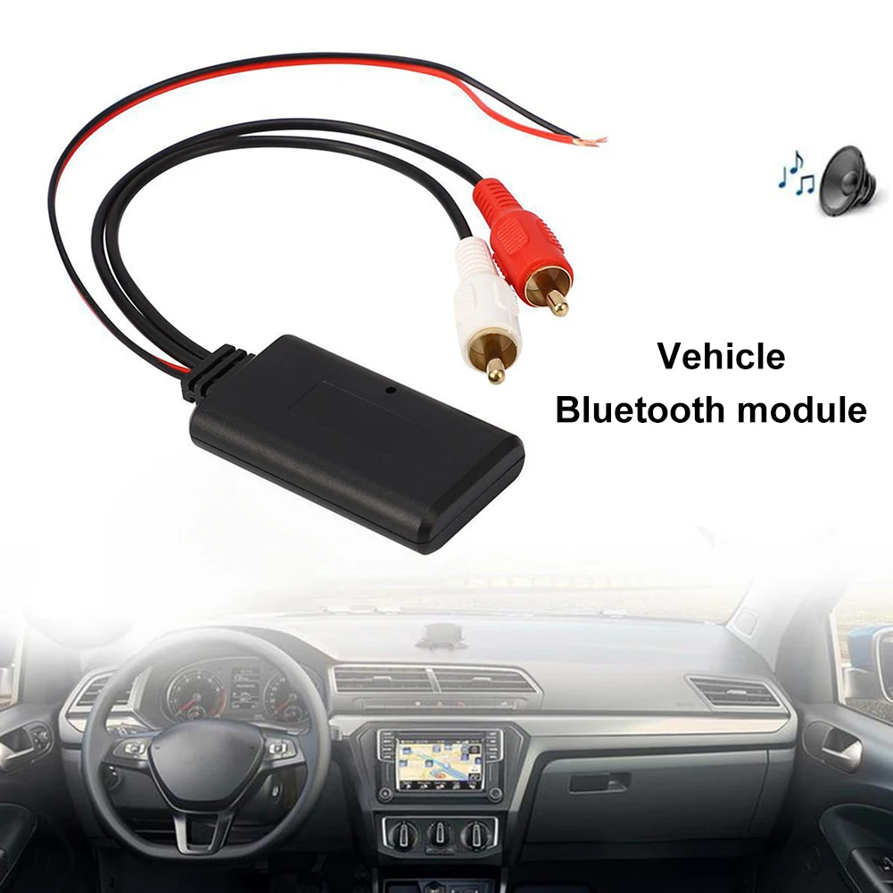 Car Wireless Bluetooth-compatible Receiver Module AUX Adapter Music Audio Stereo Receiver for 2RCA Interface Vehicles