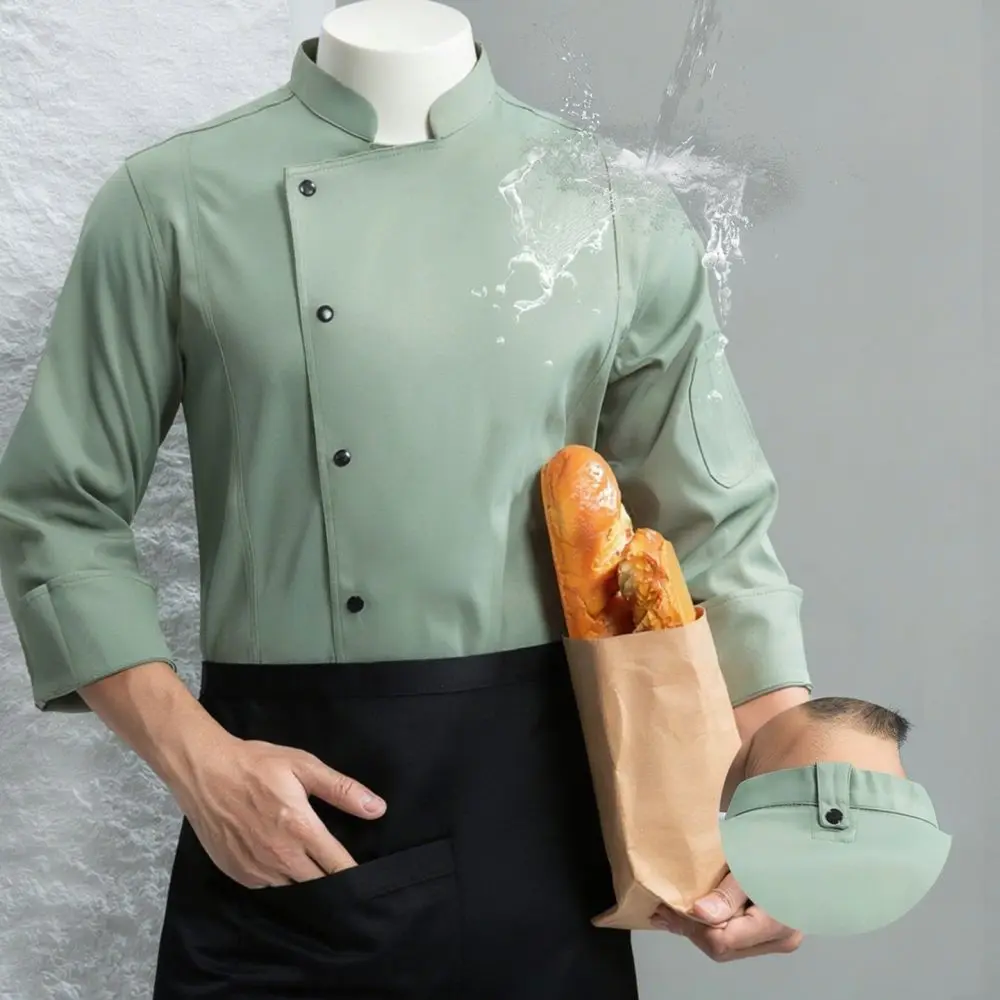 Professional Kitchen Chef Uniform Breathable Waterproof Elastic Apparel Unisex Jacket For Restaurant Hotel Cooking Wear