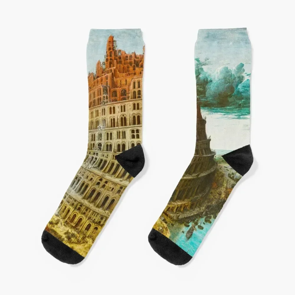 

The (Little) Tower of Babel. Pieter Bruegel the Elder. Socks Run designer cool custom Socks Male Women's