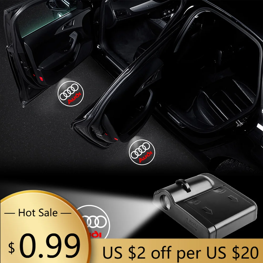 

Hub Caps 1/2PCS Car Magnetic Welcome Light Door Side Projector Induction Lamp For Audi Sline A1 A2 A3 A4 A4L A5 A6 A7 A8 A8L TT
