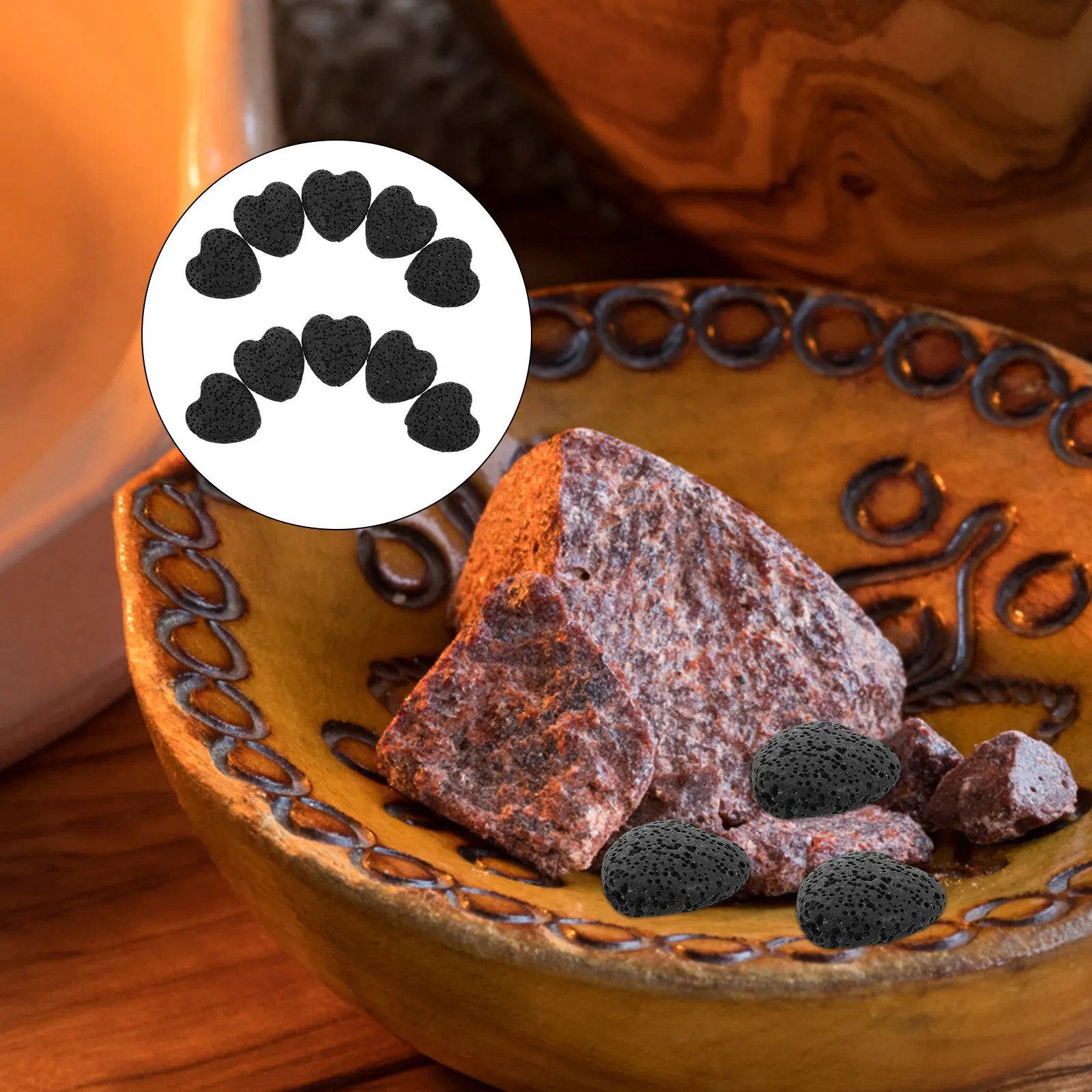 

10Pcs Heart Shape Essential Oil Stone Diffuser Natural Lava Rock Aroma Stones Fireless Diffuser for Home Room Decor Air