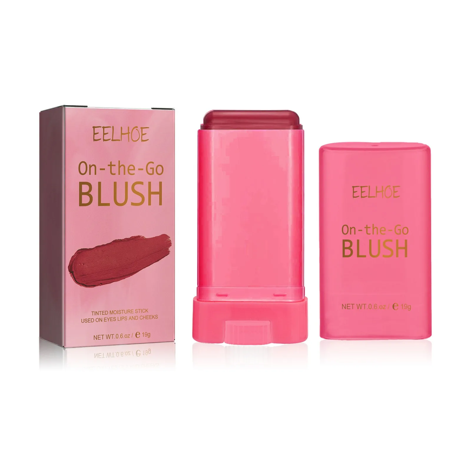 EELHOE Blush Stick Natural Cheek Face Rouge Blusher Cream Lasting High Color Rendering Brightening Skin Beauty Waterproof