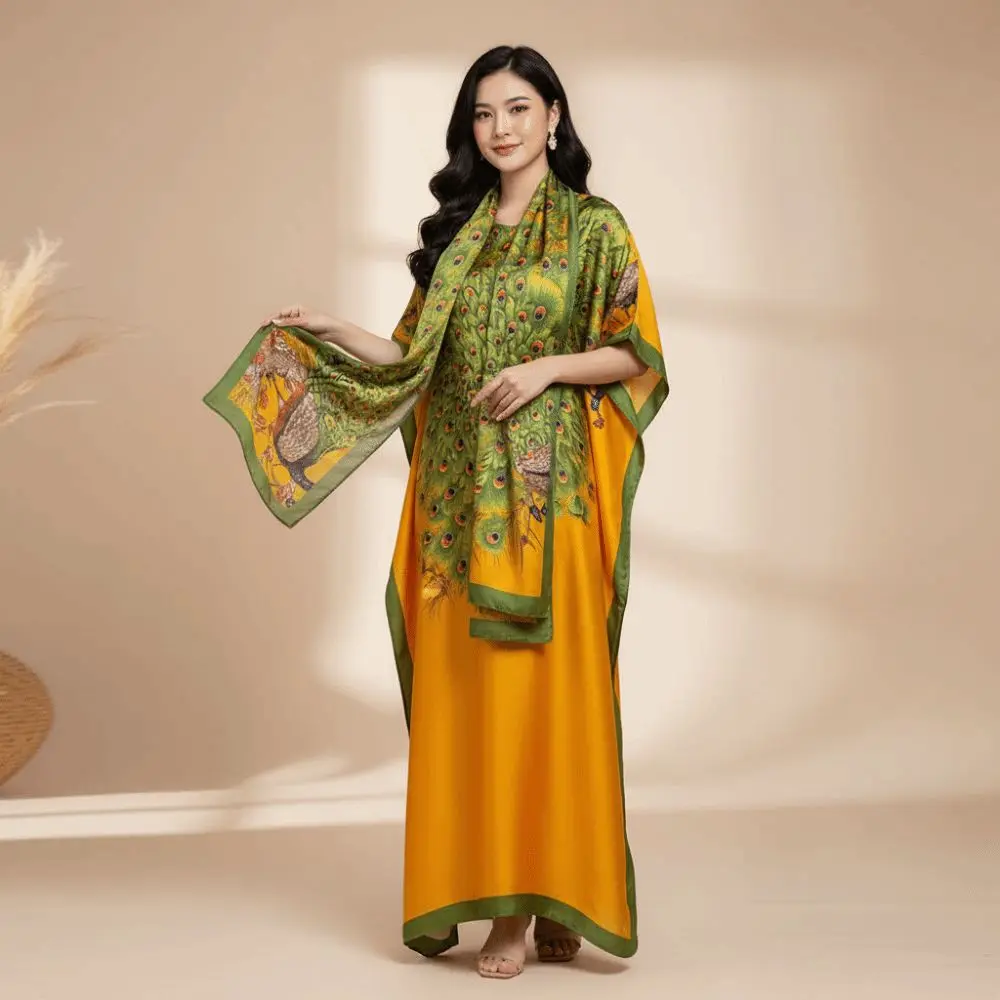 

Новый женский шарф с цветочным принтом бабочки и павлином, элегантная повседневная накидка с принтом, шаль, модные аксессуары, мягкая накидка, шаль, шарф для женщин