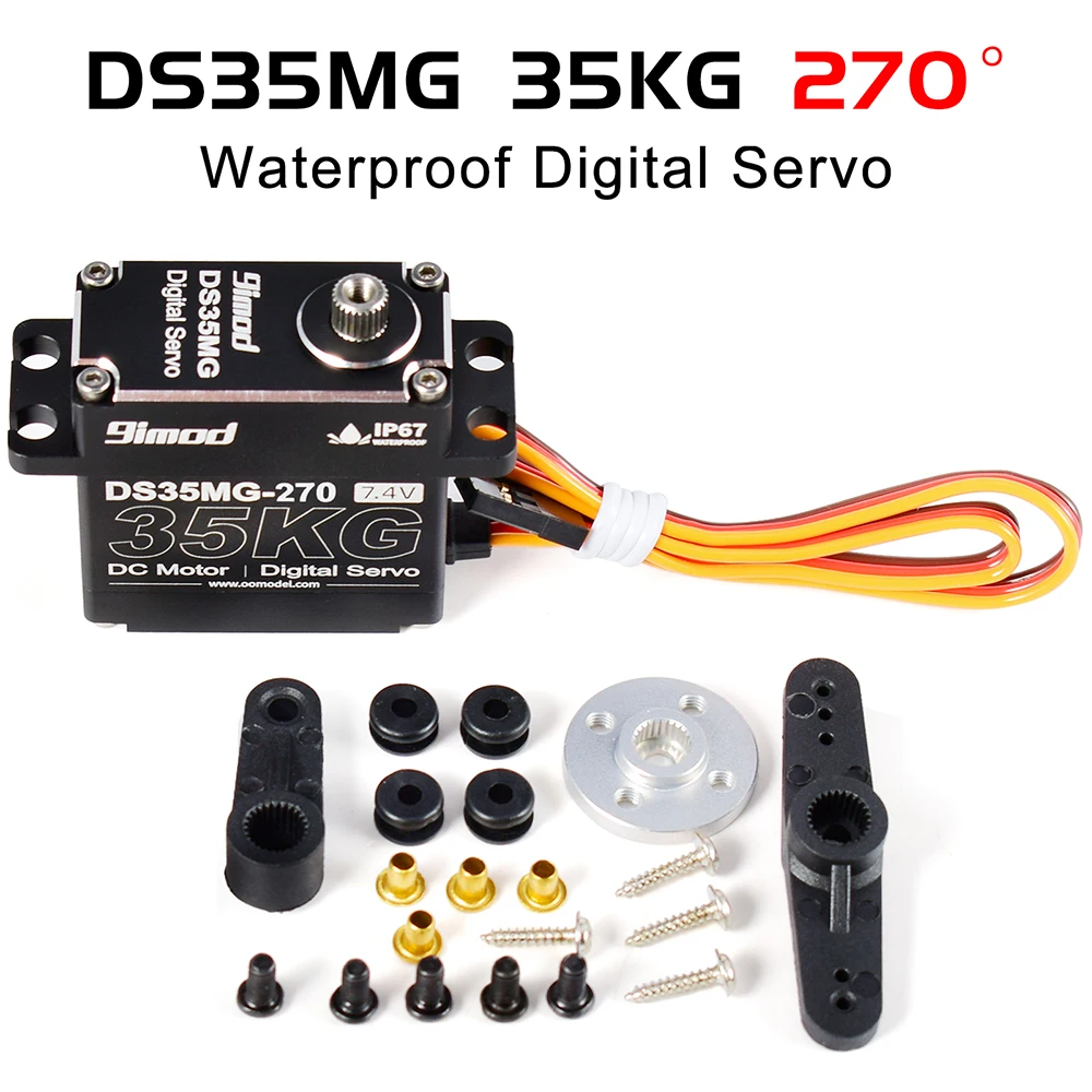 9imod DS35MG 35 kg wasserdichtes Servo 180 ° /270 ° Vollaluminiumgehäuse, Edelstahlgetriebe mit hohem Drehmoment für 1/8 1/10 RC Car – Detail 10