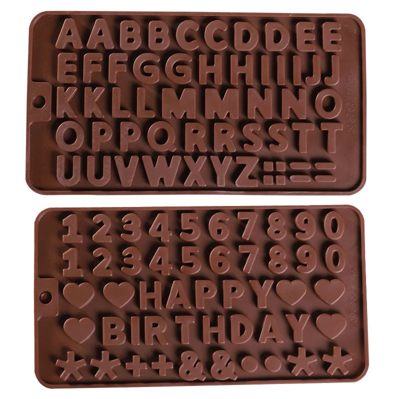 Silicone chocolate cake Mould alphabet silicone digital Baking Mold Home DIY number letter fondant molds decoration accessories