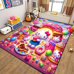 Sanrio Hello Kitty Cute Large Area Rugs 3D Carpets for Home Living Room Children's Bedroom Sofa Non-slip Kids Doormat Decor Mats