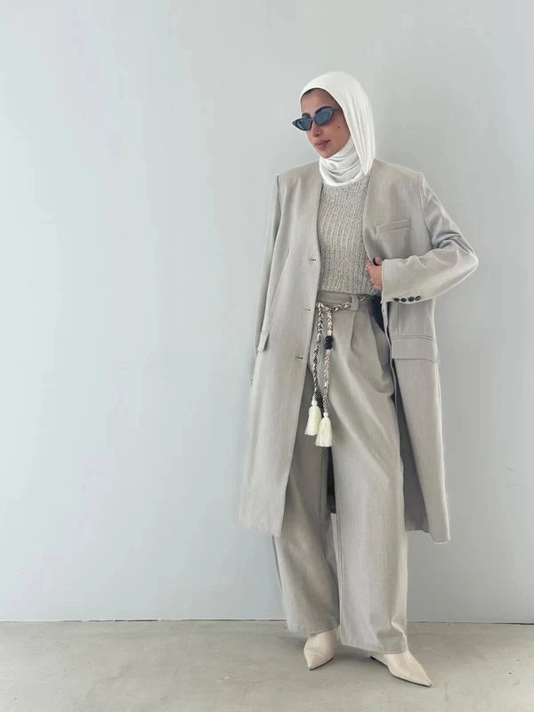Esclusivo KWTX 2025. Set blazer da donna con scollo tondo + pantaloni con coulisse - Abbigliamento da ufficio alla moda di alta qualità
