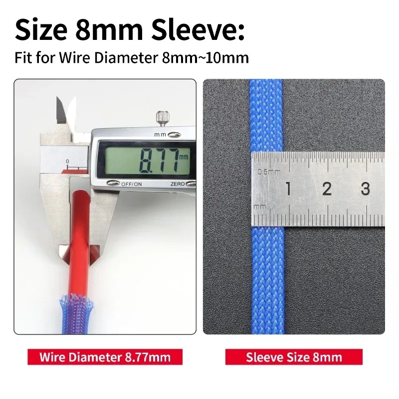 2/5/10M 2mm-60mm Flexible Wire Loom for Auto/Electrical Cable Protection Cable Abrasion Heat Resistant PET Braided Sleeve