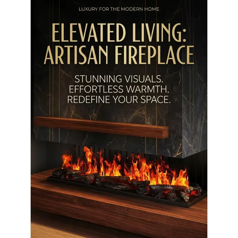 Electronic 3D Atomization Fireplace Simulation Flame LED Built-in Household Indoor Living Room Decoration  L007