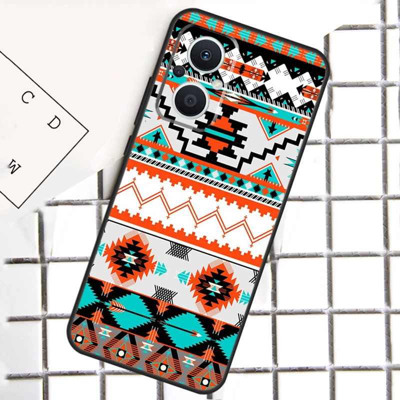 ネイティブアメリカン シームレス トライバル ボヘミアン OPPO Reno 13F 12F 14F 11F 10 11 12 13 14 Pro 8T 7 8 Lite OPPO Find X8 X6 X5 Pro ケース