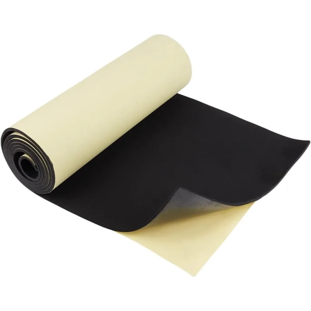 

78.7x15.7inch Adhesive EVA Foam Roll 5mm Black Adhesive EVA Foam Sheets Cosplay Foam Crafts for Halloween Art Supplies Paper