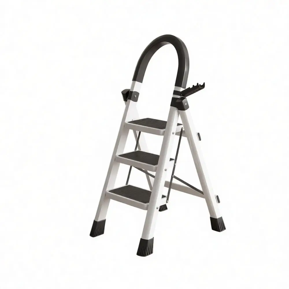 Heavy Duty Folding Ladder Carbon Steel Household Step Stool Indoor Portable Climbing Tool Multifunctional Stable Rack