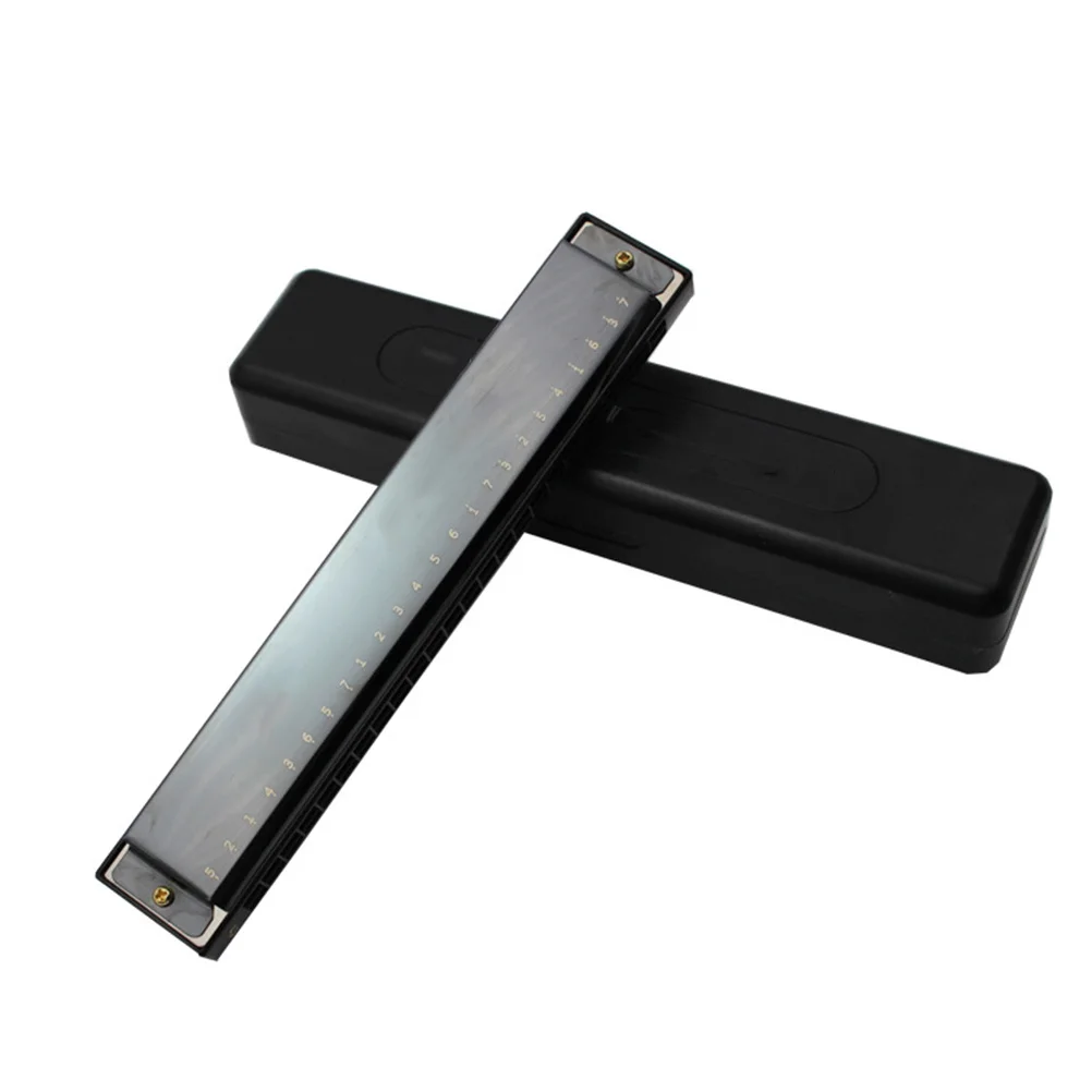 

24 Hole Plastic Harmonica For Kids Beginners Black Diatonic Music Instrument Gift 24 Hole Harmonica Instrument Blues Folk Pop