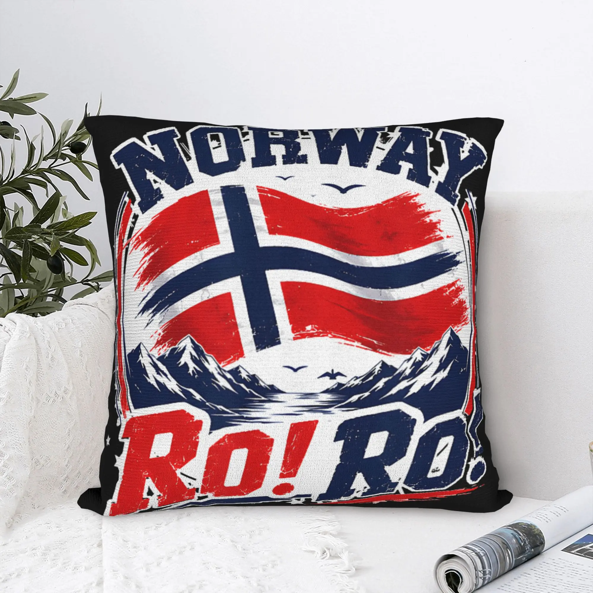 Norway Flag Shirts and Norwegian Flag with Ro Ro Norway Pillow Case Vintage Pillow Cover Pillowcases For Sofa Bedroom Home Decor