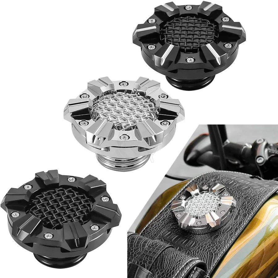 

Aluminum Motorcycle Right Hand Thread Mesh Gas Tank Fuel Cap Vented for Harley Sportster 883 1200 Motorcycle Accessories