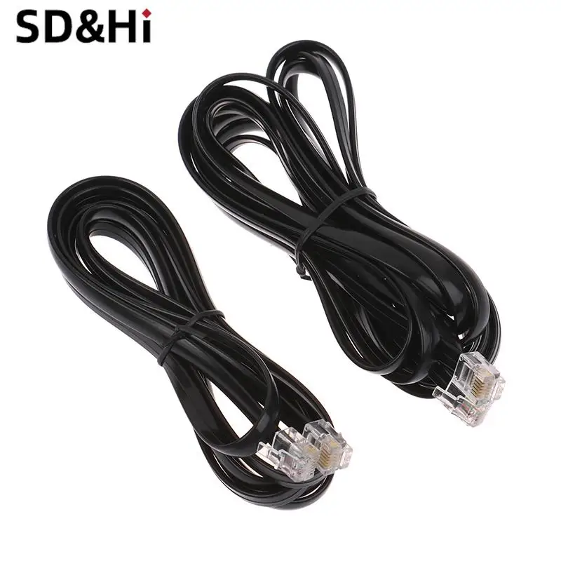 0.5-5m RJ11 RJ12 6P6C Data Cable, Male to Male Modular Data Cord Straight Wiring Pinout Telephone Handset Voice Extension Cable