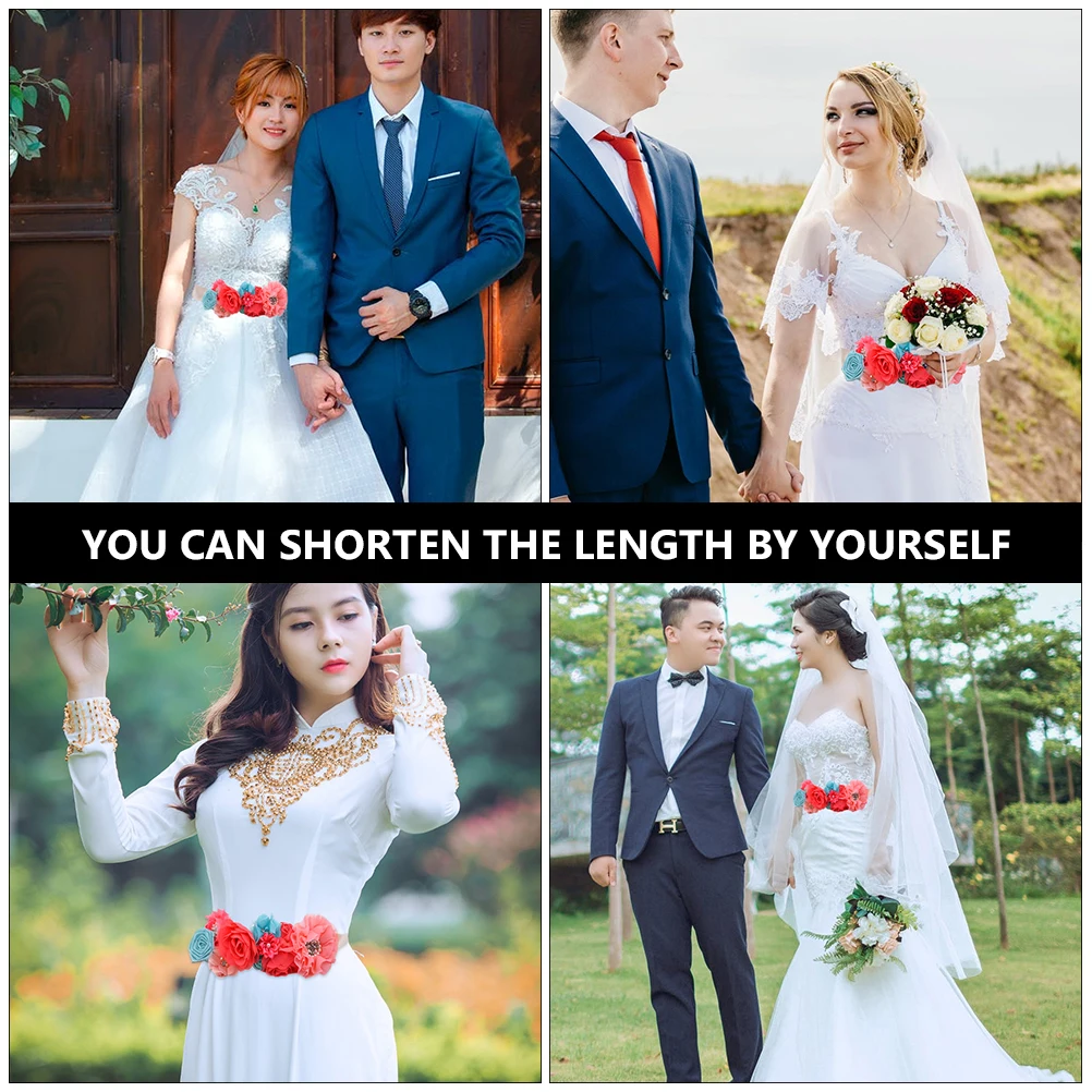

Rhinestone Flower Sash Belt Wedding Bridesmaid Decorative Cloth Bridal Belt Birthday Party Accessories Prom Evening