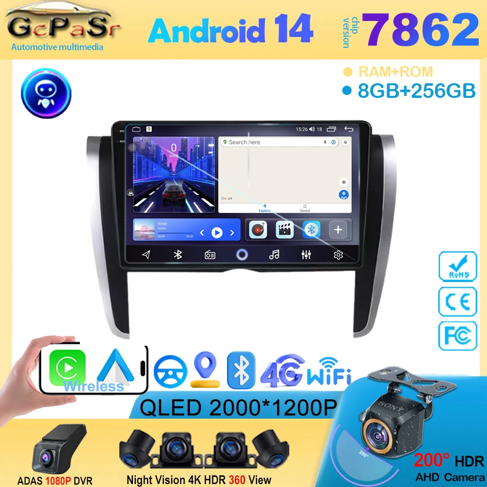 

Android 14 Multimedia For Toyota Allion Premio T260 2007 -2020 Car Player GPS Stereo Navigation AutoRadio Screen No 2Din WIFl