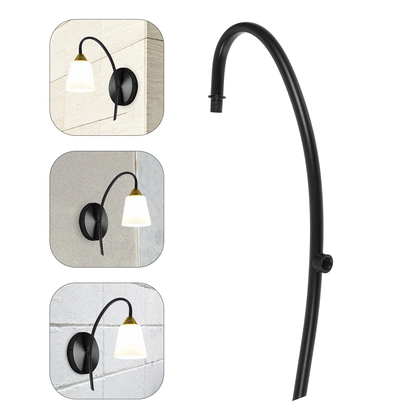 

Wall Lamp Elbow Curved Light Fixture Rods Pole Hanging Accessory Making Kit Iron Bend Stem Threaded Pipe Accessories and Parts