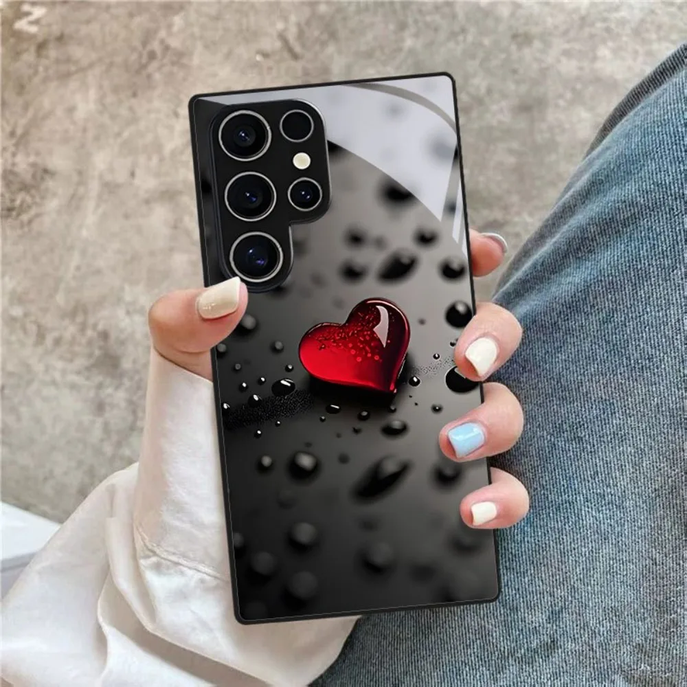 

Red heart-shaped pattern phone case suitable for Galaxy S26/S25/S24/S23 Ultra /S22 Ultra/S20 Ultra/56/A72/A73 5G
