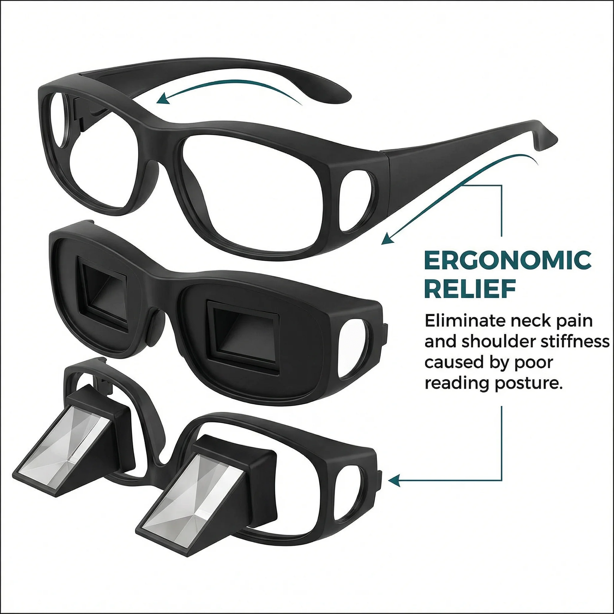 The new upgraded version of the ultra-light Orens lazy glasses refraction glasses to play games, mobile phones to watch TV. image 2