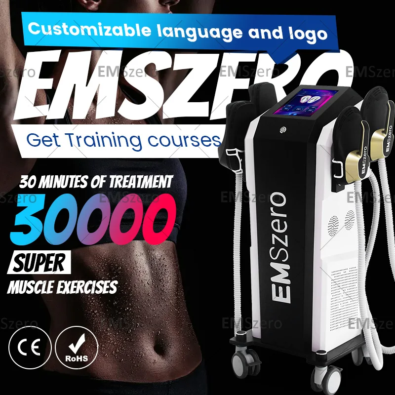 Professional Emszero Body Sculpting Machine 4 Handle RF EMS Muscle Stimulation Devcie Build Fat Reductions Device Hiemt