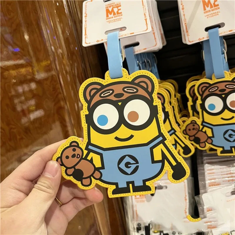 

New Cute Cartoon Despicable Me Minions Hand Holding Tim Bear Luggage Pass Boarding Pass Accessories Gifts Festival Gifts