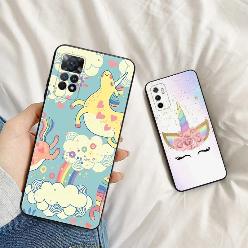 Silicone Soft Phone Case for Redmi Note 11 Pro 5G Note10 11S 10S 10A 10C Rainbow Unicorn Agnes Xiaomi 11 Lite 11T 10T Cover