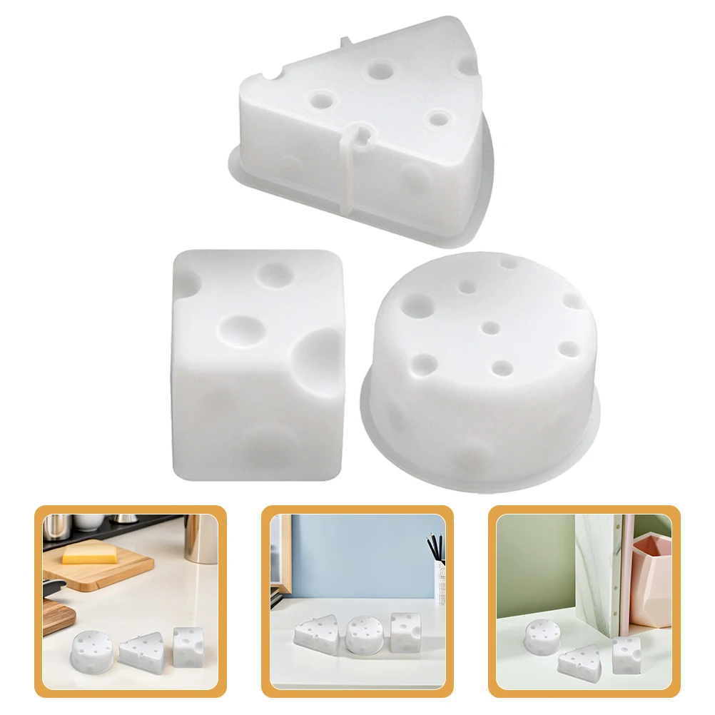 

3 Pcs Scented Mold Cheese Epoxy Casting Soap White Silica Gel Making Craft