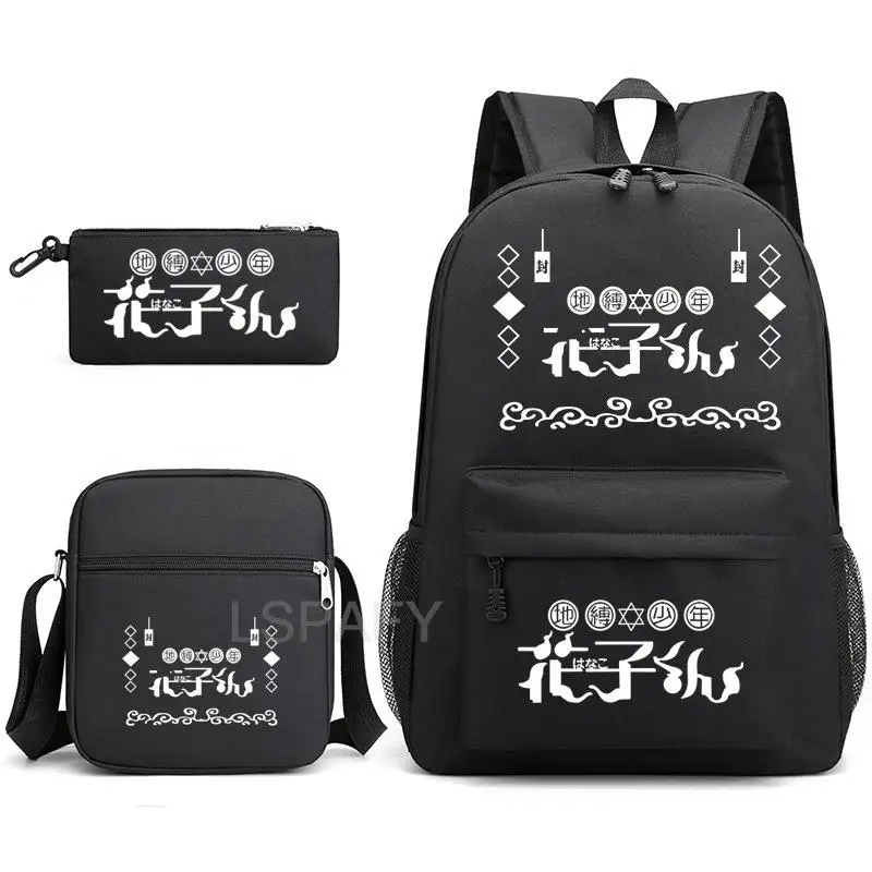 3pcs Toilet-bound Jibaku Shounen Hanako Kun Backpack College Backpack Trendy Lady Laptop Mochilas Book Travel Student SchoolBags