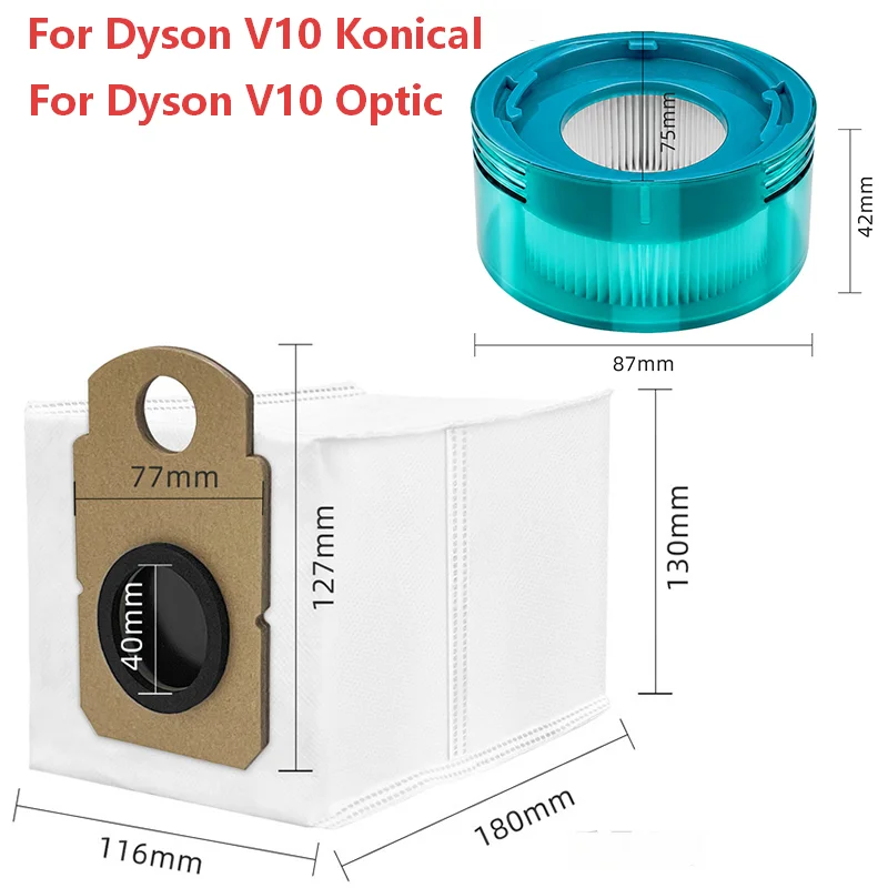 Accessories For Dyson V10 Konical / V10 Optic Robot Vacuum Cleaner Parts Post Filter Pre Filter Dust Bag Dust Liner