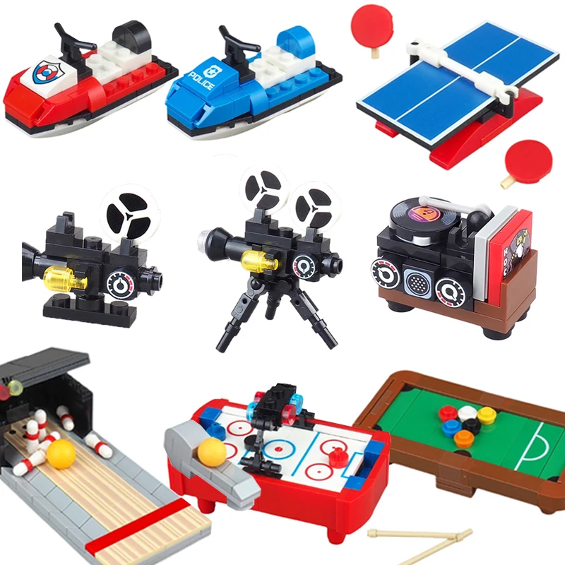 ชุดตัวต่อ MOC โต๊ะคอมพิวเตอร์ จอแสดงผลอิเล็กทรอนิกส์ คอนโซล เครื่องกำเนิดไฟฟ้า เครื่องพิมพ์ ชุดอวกาศ ของเล่นตัวต่อพิมพ์ลาย