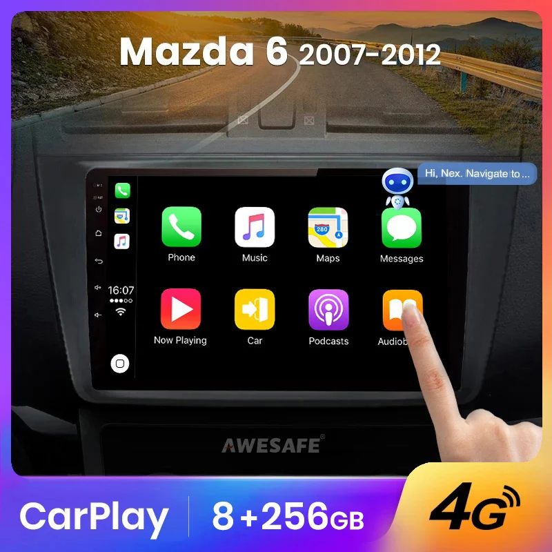 AWESAFE Wireless CarPlay Autoradio for   Mazda 6 GH GG Mazda6 2007 - 2012 Car Radio Multimedia Player Android Auto Stereo GPS