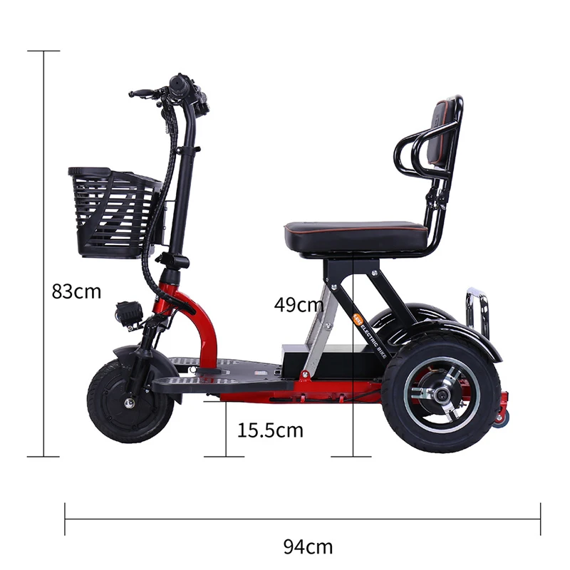 

Electric Scooter for Mobile Devices for The Elderly and Disabled Lightweight 3-wheel Folding