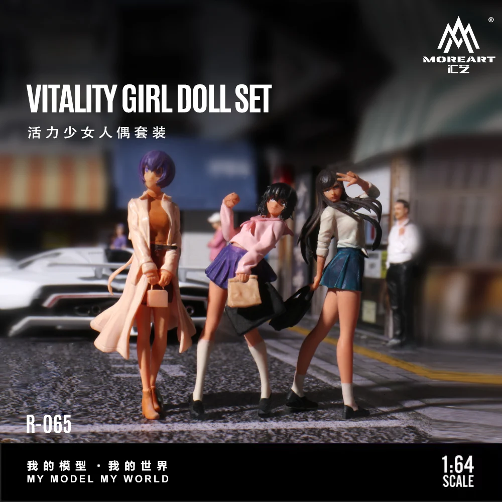 More Art 1:64 Dynamic Girl Doll Set , Resin Decoration Figure Model for Gift&Display&Collection