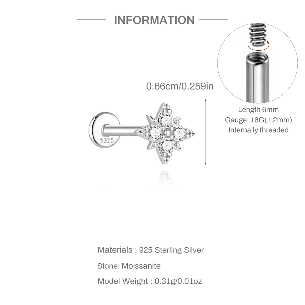 Aide 6/7/8/9mm 1pc Funkelnde Moissanit Ohrringe 925 Sterling Silber Klassische Glänzende Kreis Creolen für Frauen Edlen Schmuck – Detail 16