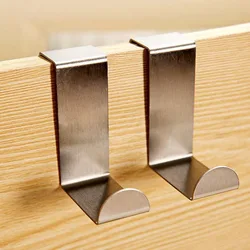 1/2Pcs Stain Steel Kitchen Cabinet Draw Over Door Hook Clothes Hanger Holder Clothes Rack Women Bags Rack Kithchen Accessories