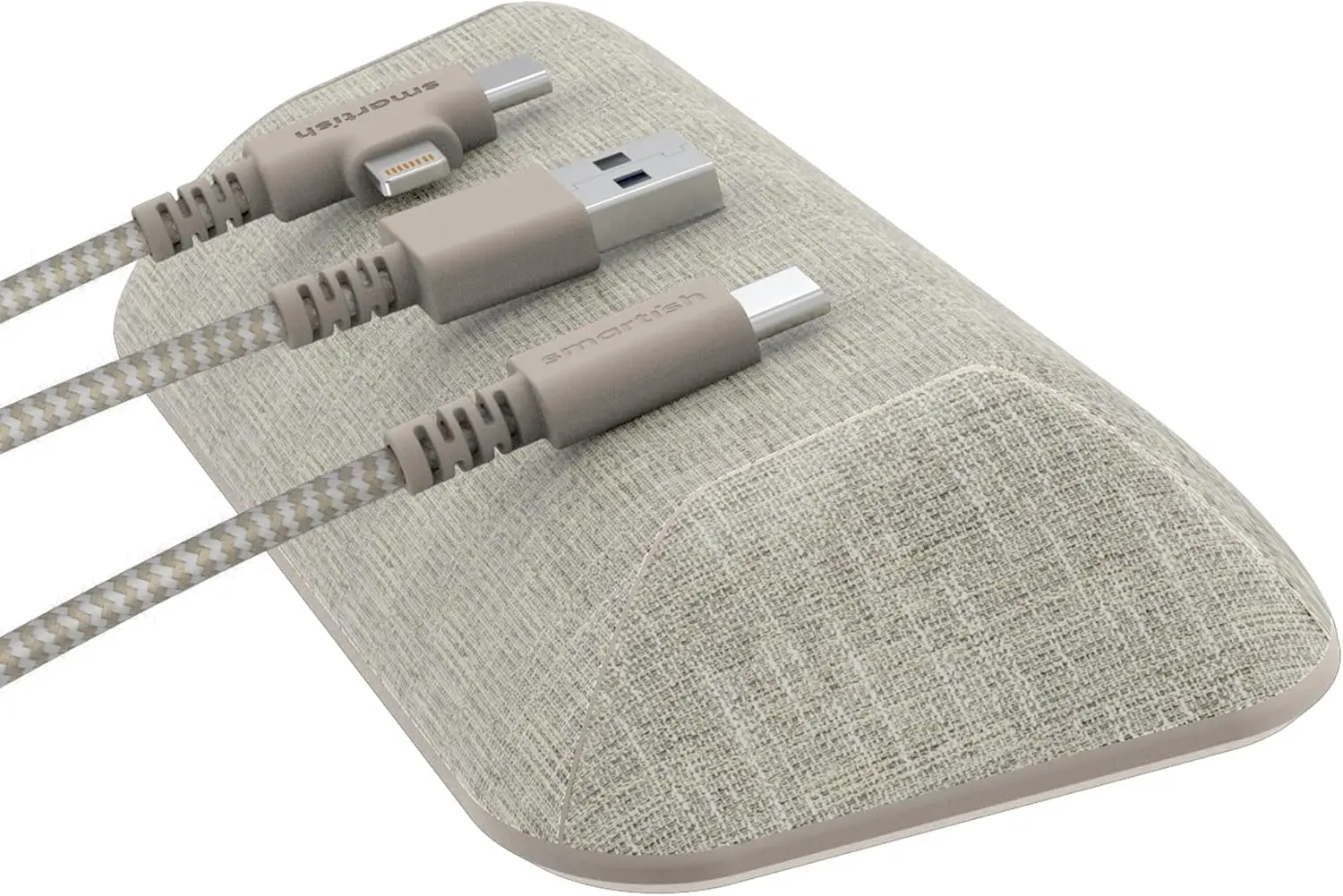 

Магнитный органайзер для кабелей с магнитными зажимами для организации зарядных устройств на рабочем столе, вмещает 6+ кабелей, цвет: светло-бежевый.