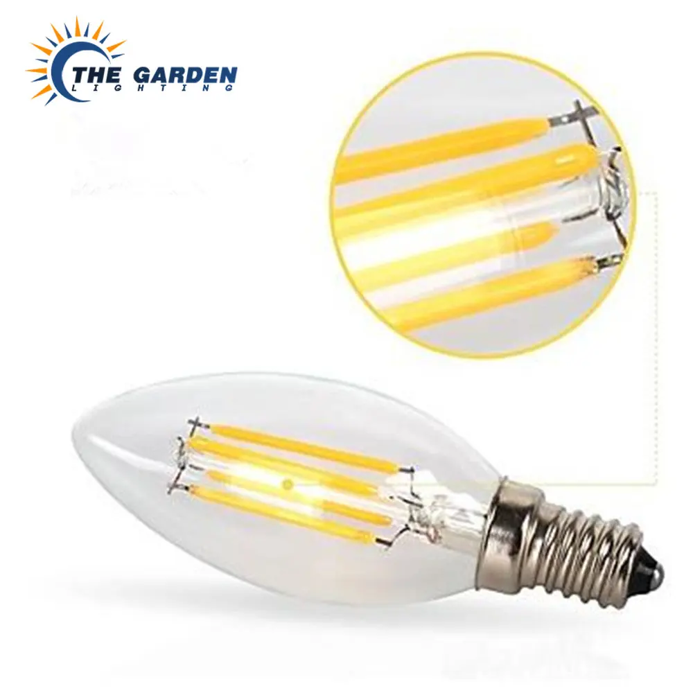 

1pcs E14 LED Bulb AC220/240V 2W 4W 6W Filament Candle Light C35 Edison Bulb Retro Antique Vintage Style Cold White Warm White