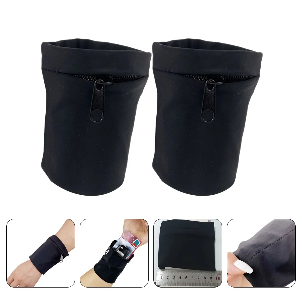 

2 Pcs Sports Wrist Bag Arm Bands for Workout Storage Pouch Running Armband Cellphone Sleeve Holder Stand