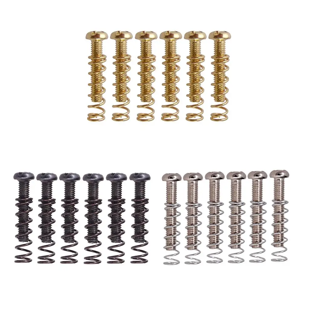 1 paket Guitars Bridge Tailpiece 6pcs Screws+6pcs Springs Luthier Tools