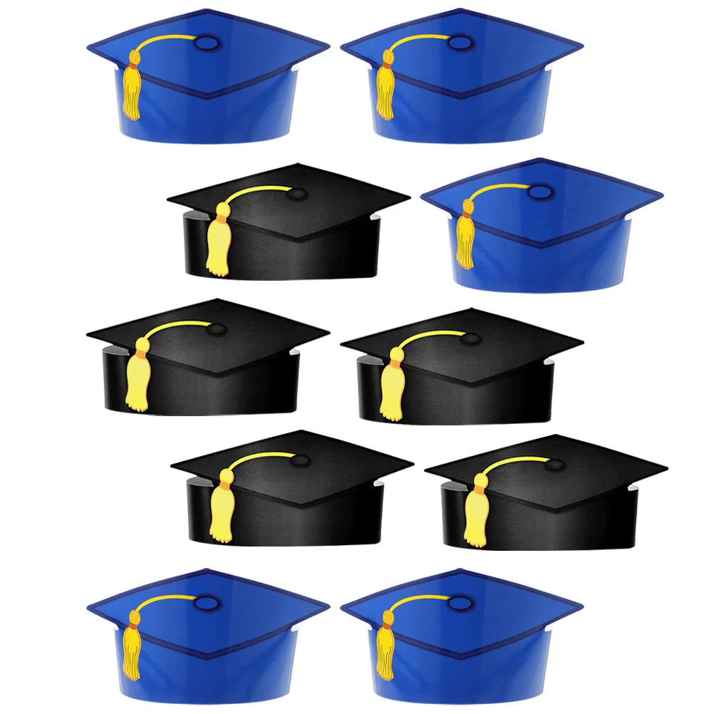 

10pcs Paper Graduation Caps Premium Material Instant Styling Headband For Graduation Party Decoration Photo Props Ceremony