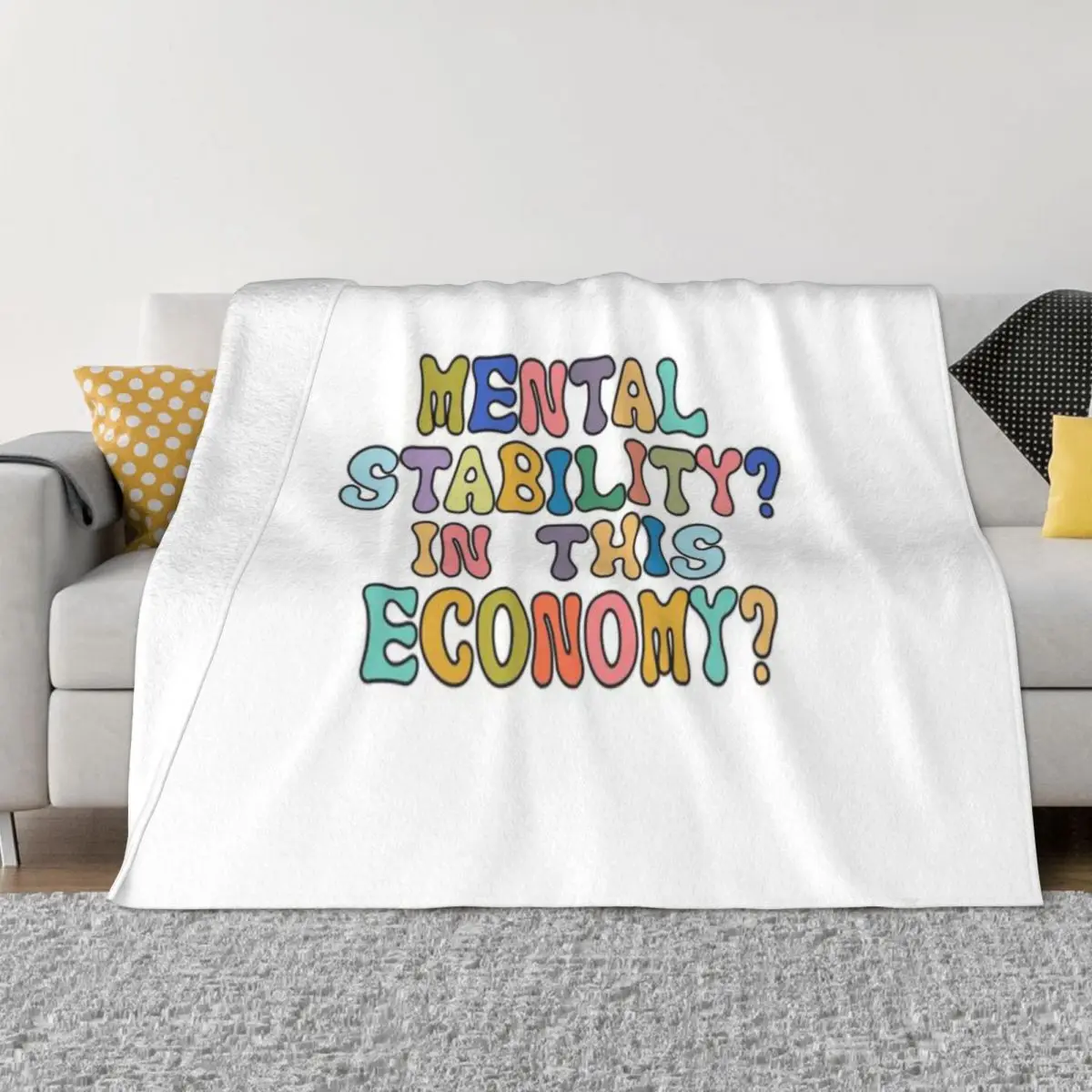 Stabilité mentale dans cette économie, autocollant mural décoratif, design personnalisé, couverture en microfibre ultra-douce et confortable pour les voyages