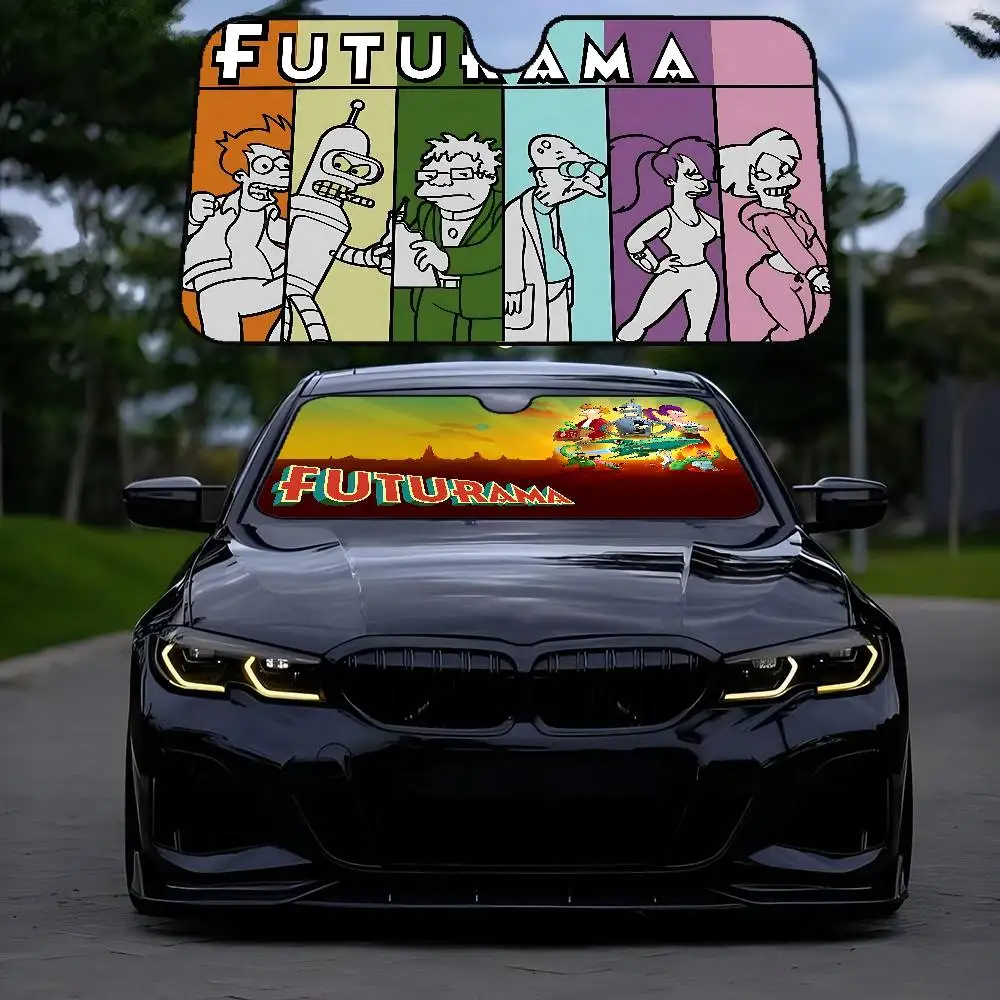 

F-Futurama Cartoon Cartoon Window Foils Heated Windshield Sunshade Car Front Window Visor Car Solar Protect Tools New