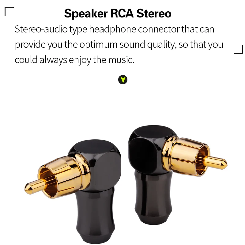 Audio Connector RCA Gold Plug Male 90 Degree Adaptor Audio Video Speaker Connector Soldering Adapter RCA Elbow Hifi Mini Jack