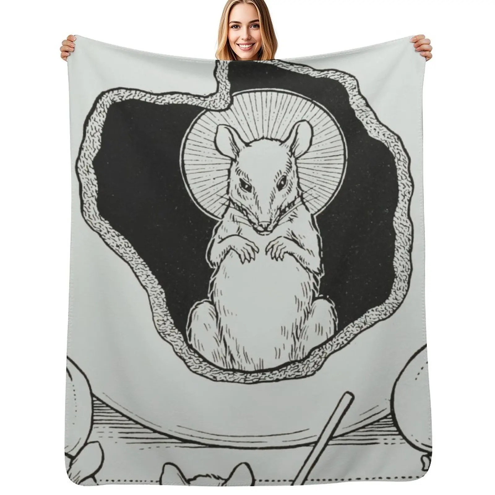 

The Rat Retired from the World Throw Blanket decorative Multi-Purpose Beach Baby Blankets