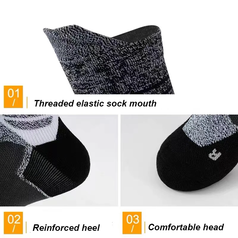 Men High Quality Thickened Sports Socks Sweat Absorbing Breathable Warm Medium Basketball Socks cushioning Shock Absorbing Socks