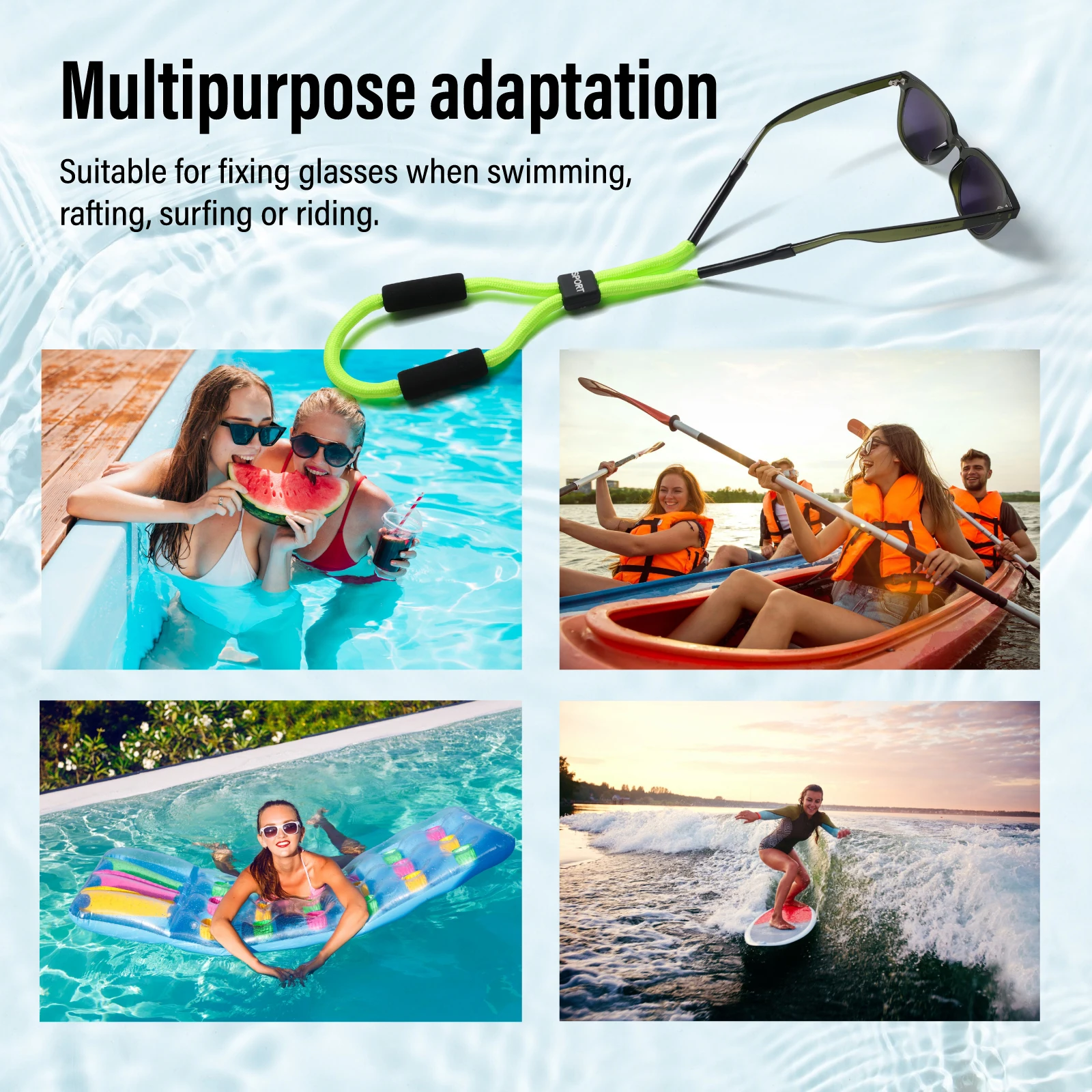 Floating Cord Sunglass Strap for Sports