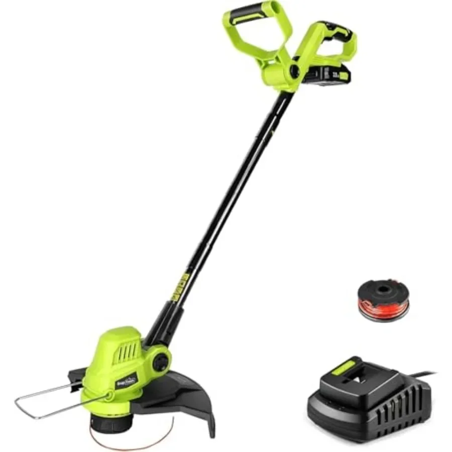 

Cordless String Trimmer 12 Line String Trimmer 20V Electric Lawn Trimmer with 2.0Ah Battery Fast Charger for Adjustable Angle C
