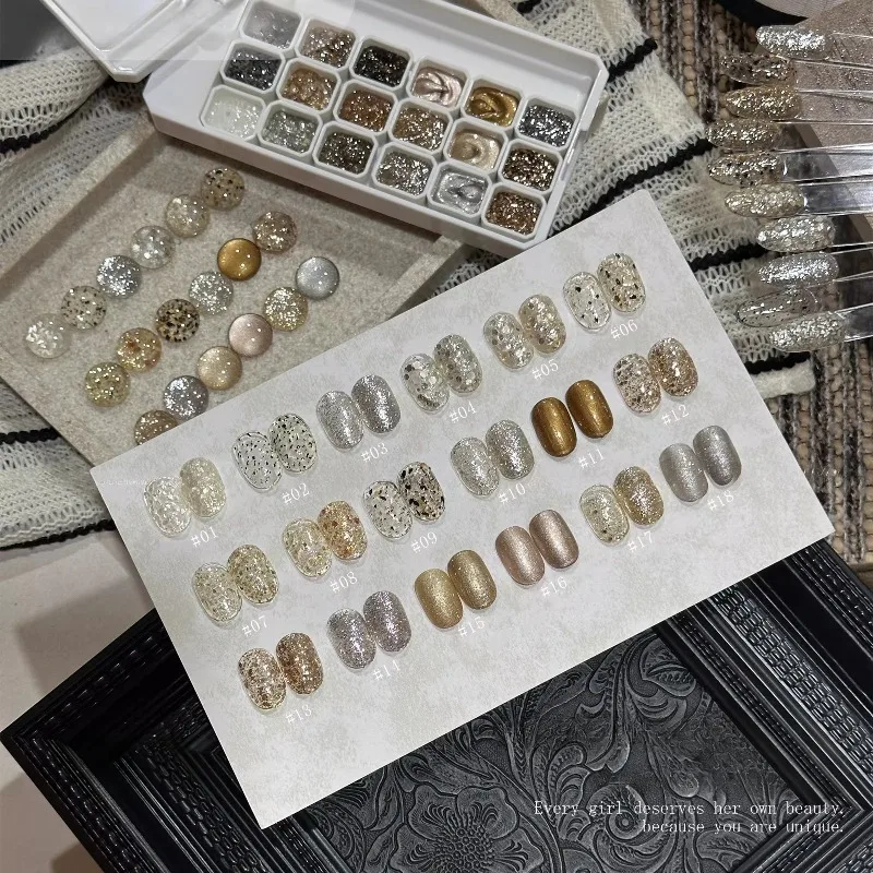 

18Colors Patting Painting Gel Nail Polish UV LED Soak Off Gel Varnish Gradient Pat Gel Palette Blooming Transfer Nail Art Design